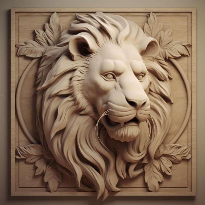 Nature and animals (lion 1, NATURE_6917) 3D models for cnc